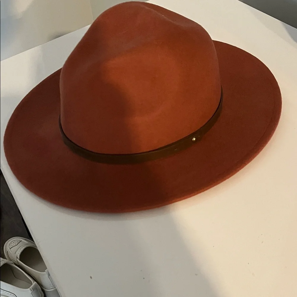 Altar'd State Terracotta Wide-Brim Fedora Hat. 100% Wool Minimalist Quite Luxury